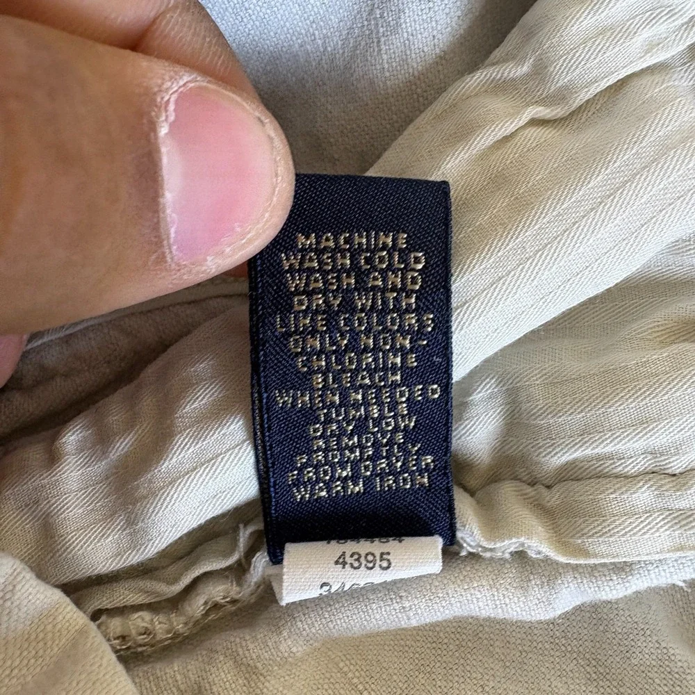 Banana Republic Chino Shorts Mens 32x8 Cream Linen Slash Pockets Casual Summer